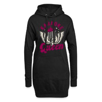 Queen Karaoke Bar, Party, Firmenfeier, Frauen - Hoodie-Kleid - Schwarz - Vorne