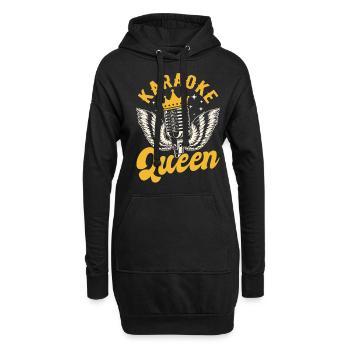 Queen Karaoke Bar, Party, Firmenfeier, Frauen - Hoodie-Kleid - Schwarz - Vorne