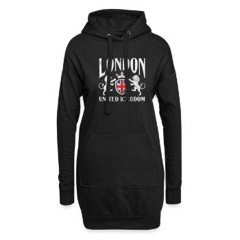 London - Hoodie-Kleid - Schwarz - Vorne
