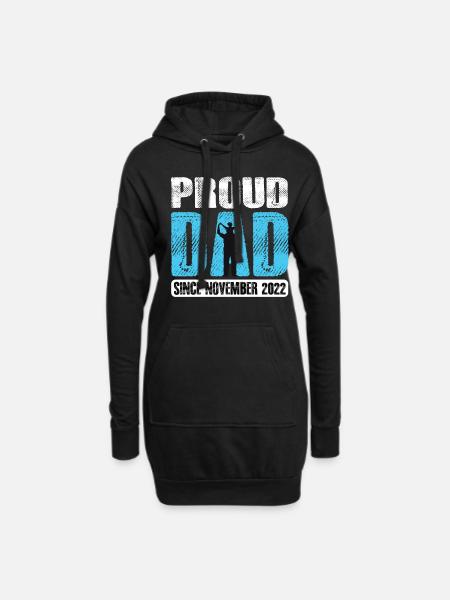 Proud Dad Since November 2022 - Hoodie-Kleid - Schwarz