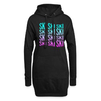 ski - Sweat-shirt à capuche long Femme - noir - Devant
