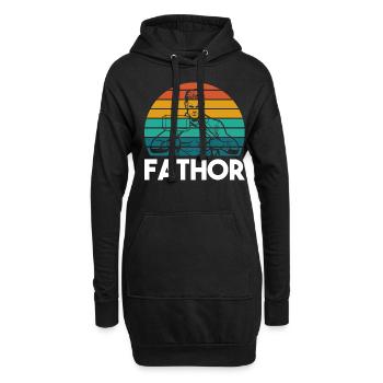 Super papa, meilleur papa 60s 70s 80s 90s fête - Sweat-shirt à capuche long Femme - noir - Devant