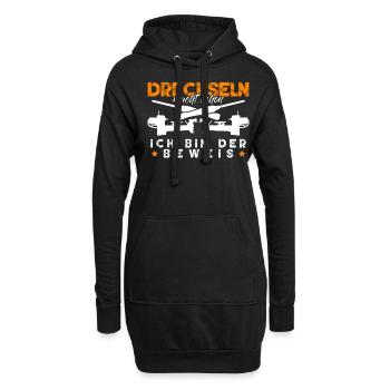 Drechseln macht schön Drechsler - Hoodie-Kleid - Schwarz - Vorne