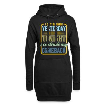 J’ai arrêté de boire hier mais ce soir 2 - Sweat-shirt à capuche long Femme - noir - Devant