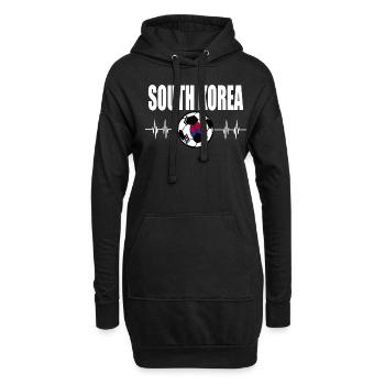 Corée du Sud de football - Sweat-shirt à capuche long Femme - noir - Devant