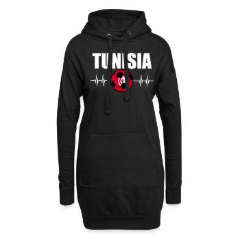 Tunisie Football - Sweat-shirt à capuche long Femme - noir - Devant