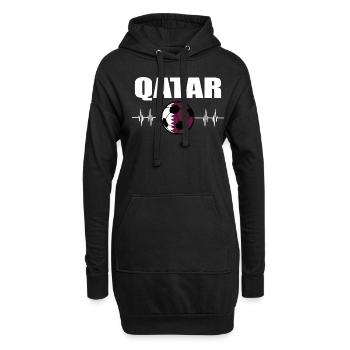 Katar Fußball - Hoodie-Kleid - Schwarz - Vorne
