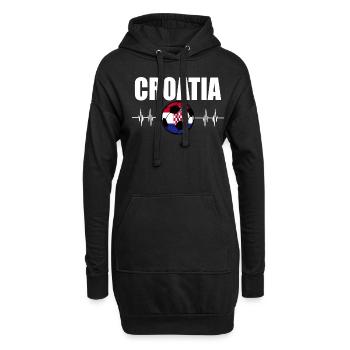 Croatie Football - Sweat-shirt à capuche long Femme - noir - Devant