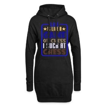 Life Is Like A Game Of Chess, I Suck At Chess 2 - Hoodie-Kleid - Schwarz - Vorne
