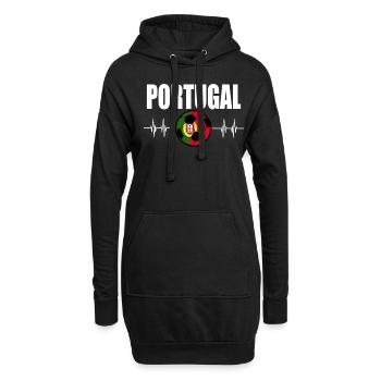 Portugal Football - Sweat-shirt à capuche long Femme - noir - Devant