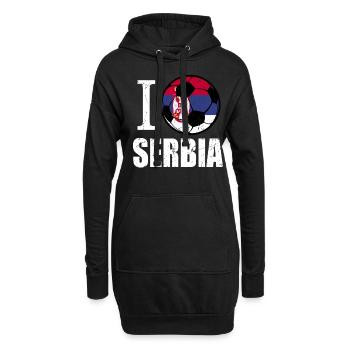 Serbien Fußball - Hoodie-Kleid - Schwarz - Vorne