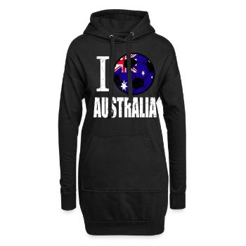 Football australien - Sweat-shirt à capuche long Femme - noir - Devant