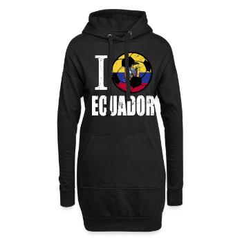 Ecuador Fußball - Hoodie-Kleid - Schwarz - Vorne