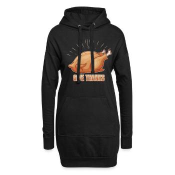 Dinde rôtie Remerciez à l’Action de grâce - Sweat-shirt à capuche long Femme - noir - Devant