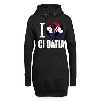 Croatie Football - Sweat-shirt à capuche long Femme - noir - Devant