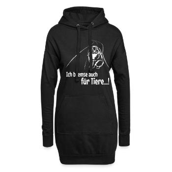 Ich Bremse Auch Für Tiere Kaninchen - Hoodie-Kleid - Schwarz - Vorne