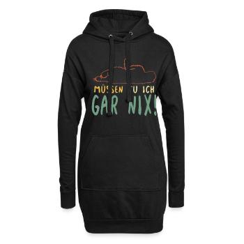 Faules Faultier Müssen Tu Ich Gar Nix Spruch - Hoodie-Kleid - Schwarz - Vorne