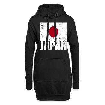 Drapeau du Japon - Sweat-shirt à capuche long Femme - noir - Devant