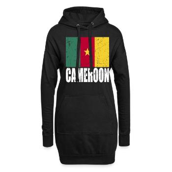 Drapeau camerounais - Sweat-shirt à capuche long Femme - noir - Devant