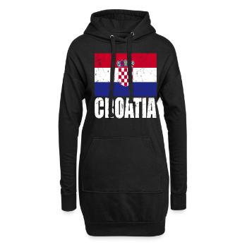 Drapeau de la Croatie - Sweat-shirt à capuche long Femme - noir - Devant