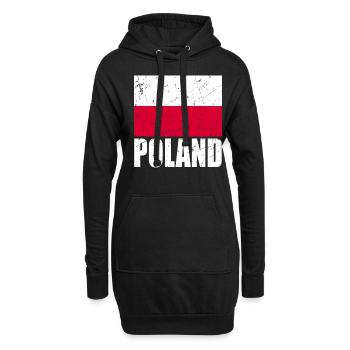 Drapeau de la Pologne - Sweat-shirt à capuche long Femme - noir - Devant