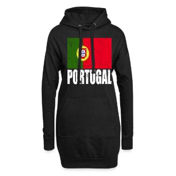 Drapeau du Portugal - Sweat-shirt à capuche long Femme - noir - Devant