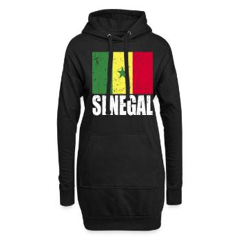 Drapeau du Sénégal - Sweat-shirt à capuche long Femme - noir - Devant