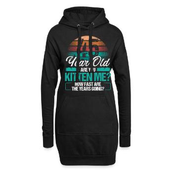 45 Year Old Funny Cat Owner Birthday Idea Kitten - Hoodie-Kleid - Schwarz - Vorne