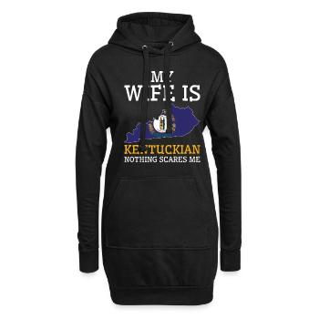 Rien ne me fait peur femme du Kentucky - Sweat-shirt à capuche long Femme - noir - Devant