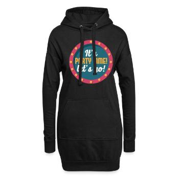 Party Time Retro Light Glowing Straßenschild - Hoodie-Kleid - Schwarz - Vorne