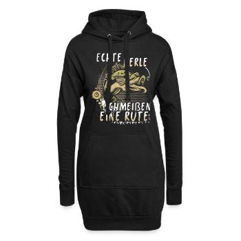Angeln Geschenk Fischer Angler Petri Heil Rute - Hoodie-Kleid - Schwarz - Vorne