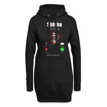 Shisha Tshirt Hommes Pipe à eau pour femmes - Sweat-shirt à capuche long Femme - noir - Devant