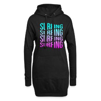 Surfen - Hoodie-Kleid - Schwarz - Vorne