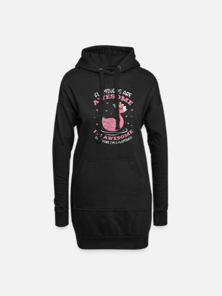 Flamingo - Hoodie-Kleid - Schwarz