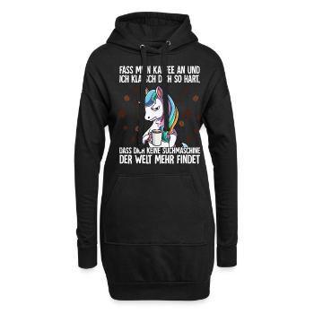 Fass mein Kaffee an und ich klatsch dich Kaffee - Hoodie-Kleid - Schwarz - Vorne