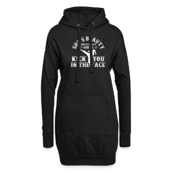 She Is Beauty She Is Grace She Will Kick You In - Hoodie-Kleid - Schwarz - Vorne