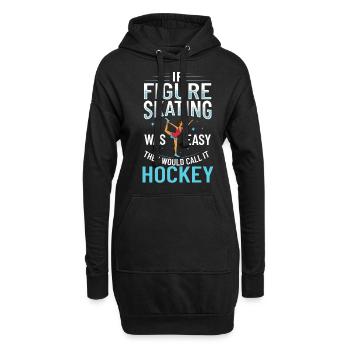 Eiskunstlauf Eisläufer Schlittschuhe Eislaufen - Hoodie-Kleid - Schwarz - Vorne