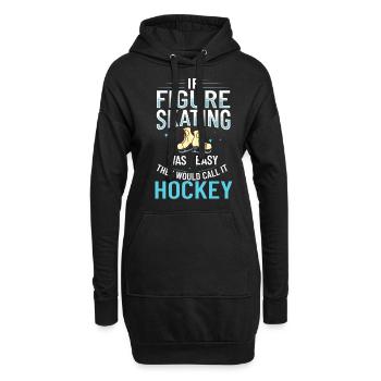 Eiskunstlauf Eisläufer Schlittschuhe Eislaufen - Hoodie-Kleid - Schwarz - Vorne