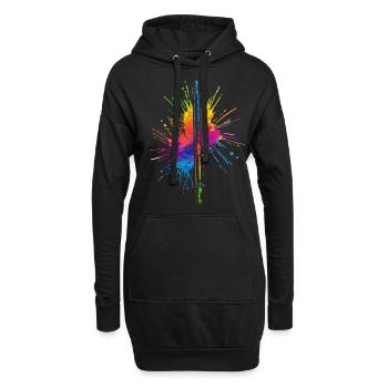 Flûte, Jouer de la flûte, - Sweat-shirt à capuche long Femme - noir - Devant