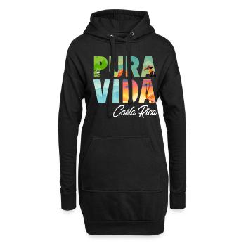 Pura Vida Costa Rica Perroquet Jungle Tropicale - Sweat-shirt à capuche long Femme - noir - Devant
