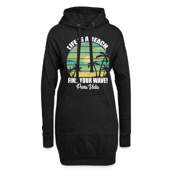 Life Beach Trouvez votre Wellte Pura Vida Latin - Sweat-shirt à capuche long Femme - noir - Devant