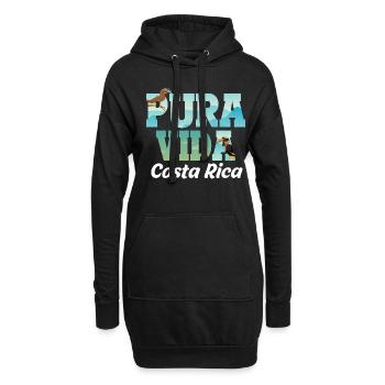 Pura Vida Animaux Tropicaux Au Costa Rica Souvenir - Sweat-shirt à capuche long Femme - noir - Devant