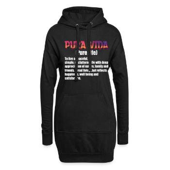 Pura Vida Definition Südamerika Souvenir Geschenk - Hoodie-Kleid - Schwarz - Vorne