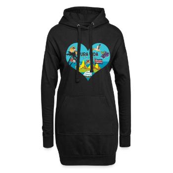 Pura Vida Coeur Costa Rica Symboles Amérique du Sud - Sweat-shirt à capuche long Femme - noir - Devant