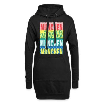 Munich Allemagne City Font Skyline - Sweat-shirt à capuche long Femme - noir - Devant