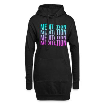 méditation - Sweat-shirt à capuche long Femme - noir - Devant