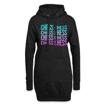 Schach - Hoodie-Kleid - Schwarz - Vorne