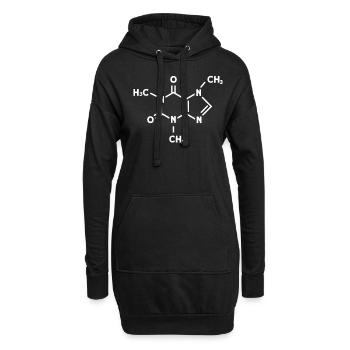 Caffeine Molecule For Barista And Coffee Lover - Hoodie-Kleid - Schwarz - Vorne