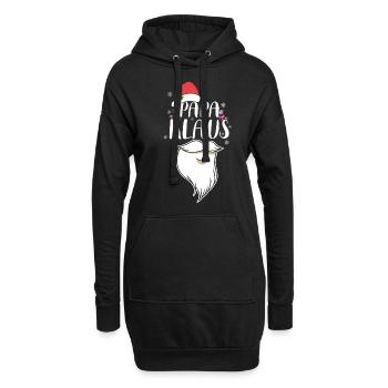 Papa Claus Weihnachten Santa Claus Familienvater - Hoodie-Kleid - Schwarz - Vorne