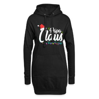 Papa Claus Weihnachten Santa Claus Familienvater - Hoodie-Kleid - Schwarz - Vorne